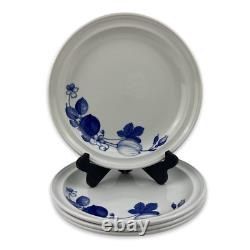 Portmeirion Harvest Blue Dinner Plates Set of 4 Vintage 10 1/2 Blue Floral 1995