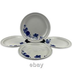 Portmeirion Harvest Blue Dinner Plates Set of 4 Vintage 10 1/2 Blue Floral 1995