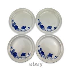 Portmeirion Harvest Blue Dinner Plates Set of 4 Vintage 10 1/2 Blue Floral 1995
