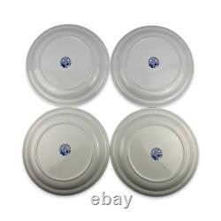 Portmeirion Harvest Blue Dinner Plates Set of 4 Vintage 10 1/2 Blue Floral 1995