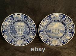 Pristine Vintage Set of 12 Wedgwood Blue COLUMBIA UNIVERSITY Dinner Plates