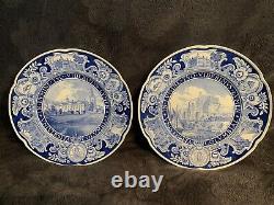 Pristine Vintage Set of 12 Wedgwood Blue COLUMBIA UNIVERSITY Dinner Plates