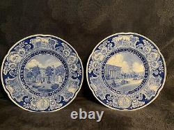 Pristine Vintage Set of 12 Wedgwood Blue COLUMBIA UNIVERSITY Dinner Plates