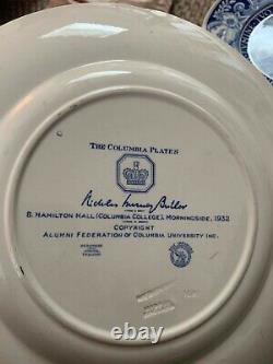 Pristine Vintage Set of 12 Wedgwood Blue COLUMBIA UNIVERSITY Dinner Plates