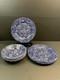 Queen's Blue White Floral Dinnerware Set 8pc Plates Bowls Made England New
