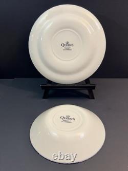 Queen's Blue White Floral Dinnerware Set 8pc Plates Bowls Made England New