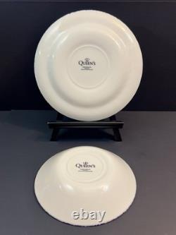 Queen's Blue White Floral Dinnerware Set 8pc Plates Bowls Made England New