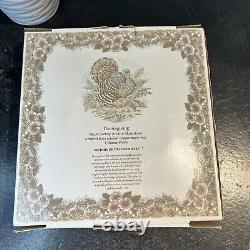 Queens Myott Factory Churchill Thanksgiving Turkey Dinner Plates Blue 10 Set 4