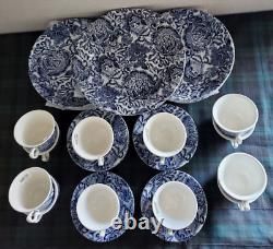RALPH LAUREN FADED PEONY BURLEIGH DINNER PLATE+TEA CUP & SAUCER+ PASTA BOWL34pc