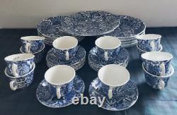RALPH LAUREN FADED PEONY BURLEIGH DINNER PLATE+TEA CUP & SAUCER+ PASTA BOWL34pc