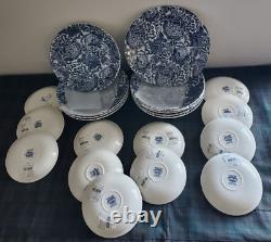 RALPH LAUREN FADED PEONY BURLEIGH DINNER PLATE+TEA CUP & SAUCER+ PASTA BOWL34pc