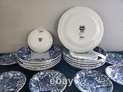 RALPH LAUREN FADED PEONY BURLEIGH DINNER PLATE+TEA CUP & SAUCER+ PASTA BOWL34pc