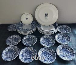 RALPH LAUREN FADED PEONY BURLEIGH DINNER PLATE+TEA CUP & SAUCER+ PASTA BOWL34pc