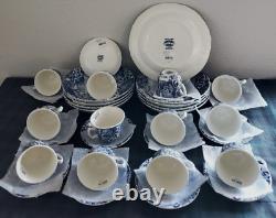 RALPH LAUREN FADED PEONY BURLEIGH DINNER PLATE+TEA CUP & SAUCER+ PASTA BOWL34pc