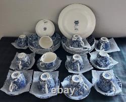 RALPH LAUREN FADED PEONY BURLEIGH DINNER PLATE+TEA CUP & SAUCER+ PASTA BOWL34pc