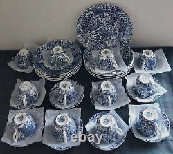 RALPH LAUREN FADED PEONY BURLEIGH DINNER PLATE+TEA CUP & SAUCER+ PASTA BOWL34pc