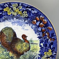 RARE 10.25 WEDGWOOD 1903 TURKEY Creamware BLUE POLYCHROME TRANSFER Dinner Plate