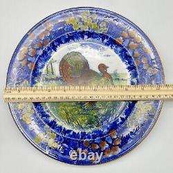 RARE 10.25 WEDGWOOD 1903 TURKEY Creamware BLUE POLYCHROME TRANSFER Dinner Plate
