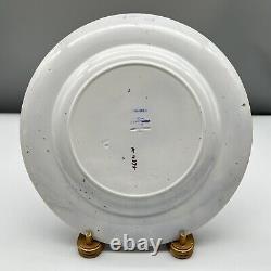 RARE 10.25 WEDGWOOD 1903 TURKEY Creamware BLUE POLYCHROME TRANSFER Dinner Plate