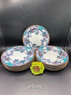 RARE 1860's Pinder Bourne Co. England, Apple Blossom 102 pieces dinnerware set