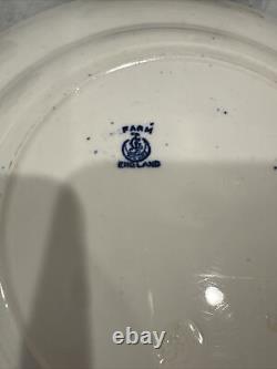 RARE GEORGE JONES & SONS FARM PATTERN TRANSFERWARE BLUE SET circa 1873