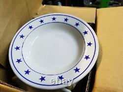 RARE NEW Homer Laughlin Blue Stars Dinner soup BOWL Restaurant Ware Plate 7