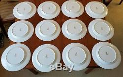 RARE Set 12 Wedgwood Plates Spaulding Dinner Luncheon Blue Gold antique china