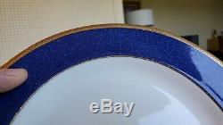 RARE Set 12 Wedgwood Plates Spaulding Dinner Luncheon Blue Gold antique china