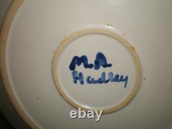 RARE Set 15 M. A. Hadley Pottery BLUETTE 10.75 Dinner Bread Plates Cereal Bowl