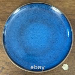 RARE Vtg Heath Ceramics Cobalt Blue Moonstone 10 7/8 Dinner Plate Coupe Line
