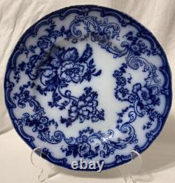 RARE c. 1819-64 W Adams & Sons Staffordshire Flow Blue BALMORAL 10 Dinner Plate