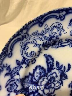 RARE c. 1819-64 W Adams & Sons Staffordshire Flow Blue BALMORAL 10 Dinner Plate