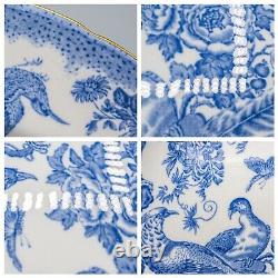 READ Royal Crown Derby Blue Aves Dinner Plates Set of 6- 10 5/8 FREE USA SHIP