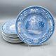 READ- Wedgwood University of Pennsylvania Blue Dinner Plates 10 3/8 Set of 12