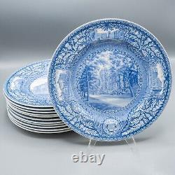 READ- Wedgwood University of Pennsylvania Blue Dinner Plates 10 3/8 Set of 12