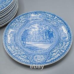 READ- Wedgwood University of Pennsylvania Blue Dinner Plates 10 3/8 Set of 12