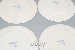 READ- Wedgwood University of Pennsylvania Blue Dinner Plates 10 3/8 Set of 12