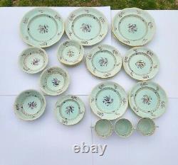 REGENT Calyxware Dinnerware 35 Pc Set Adams China ENGLAND Aqua Purple Flower