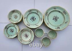 REGENT Calyxware Dinnerware 35 Pc Set Adams China ENGLAND Aqua Purple Flower