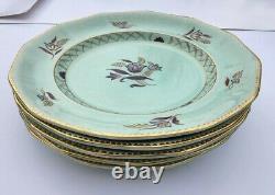 REGENT Calyxware Dinnerware 35 Pc Set Adams China ENGLAND Aqua Purple Flower