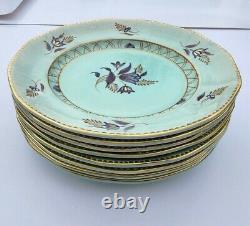 REGENT Calyxware Dinnerware 35 Pc Set Adams China ENGLAND Aqua Purple Flower