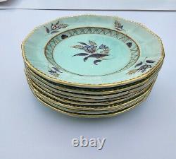 REGENT Calyxware Dinnerware 35 Pc Set Adams China ENGLAND Aqua Purple Flower