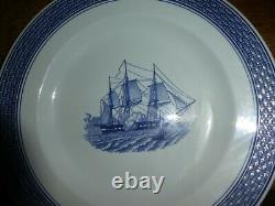 ROYAL COPENHAGEN Denmark TRANQUEBAR Blue Sailboat Center 4604 Dinner Plate PO