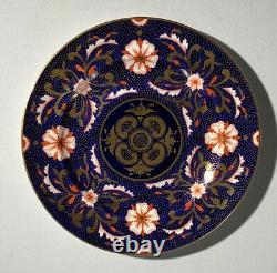 ROYAL CROWN DERBY English Pattern 5028 Cobalt Oriental ROSE Dinner PLATE 1937