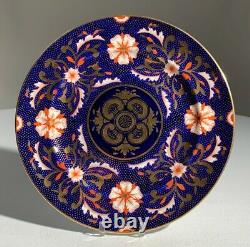 ROYAL CROWN DERBY English Pattern 5028 Cobalt Oriental ROSE Dinner PLATE 1937