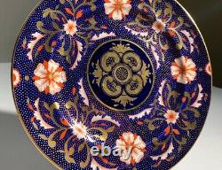 ROYAL CROWN DERBY English Pattern 5028 Cobalt Oriental ROSE Dinner PLATE 1937