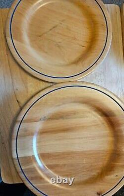 Ralph Lauren Home Italy Lot of 4 Fine Wood Plates 2x Charger & 2x Dinner EUC