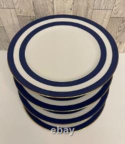Ralph Lauren Spectator Cadet Dinner Plate Set of 4 Portugal Wide Blue Band