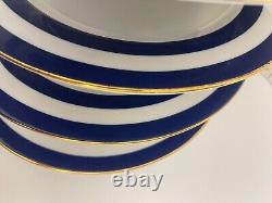 Ralph Lauren Spectator Cadet Dinner Plate Set of 4 Portugal Wide Blue Band