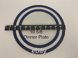 Ralph Lauren Spectator Cadet Dinner Plate Set of 4 Portugal Wide Blue Band